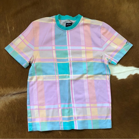 NOAH plaid colorblock short sleeve tshirt - Picture 3 of 3